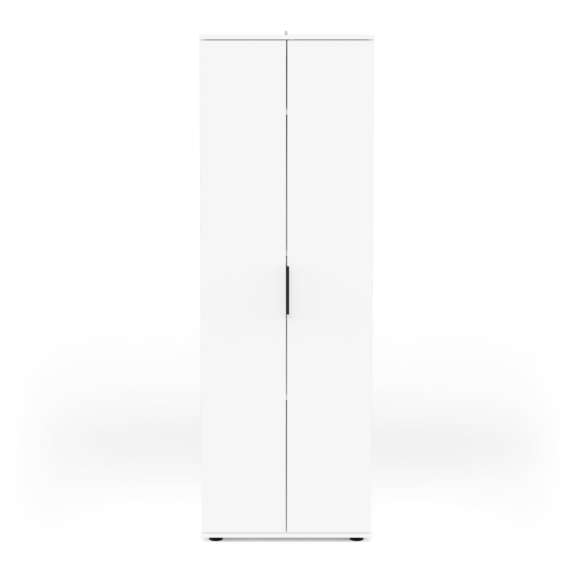 Universal Multi-Use Matt White Tall 2 Door Broom Utility Cupboard - FurniComp