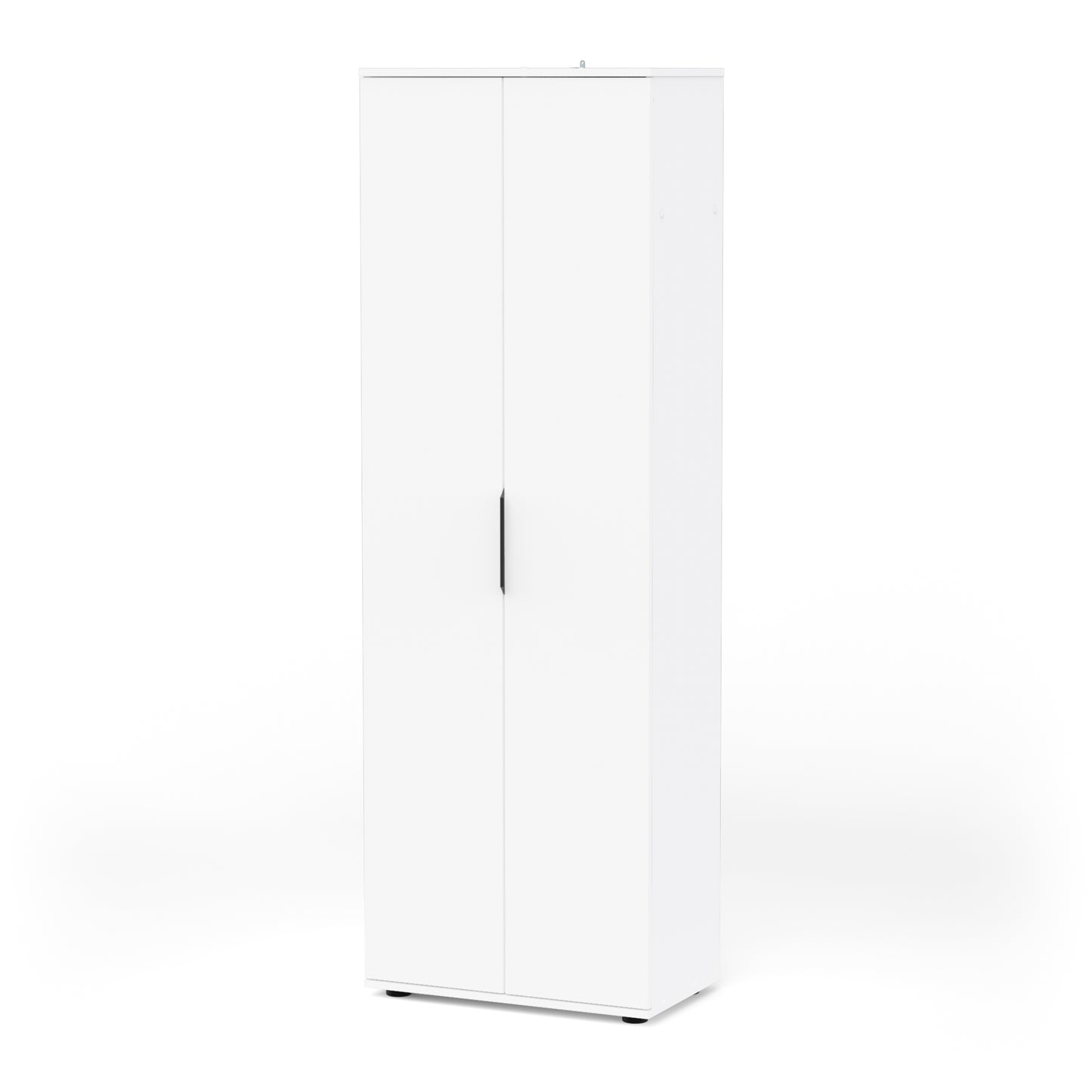 Universal Multi-Use Matt White Tall 2 Door Broom Utility Cupboard - FurniComp