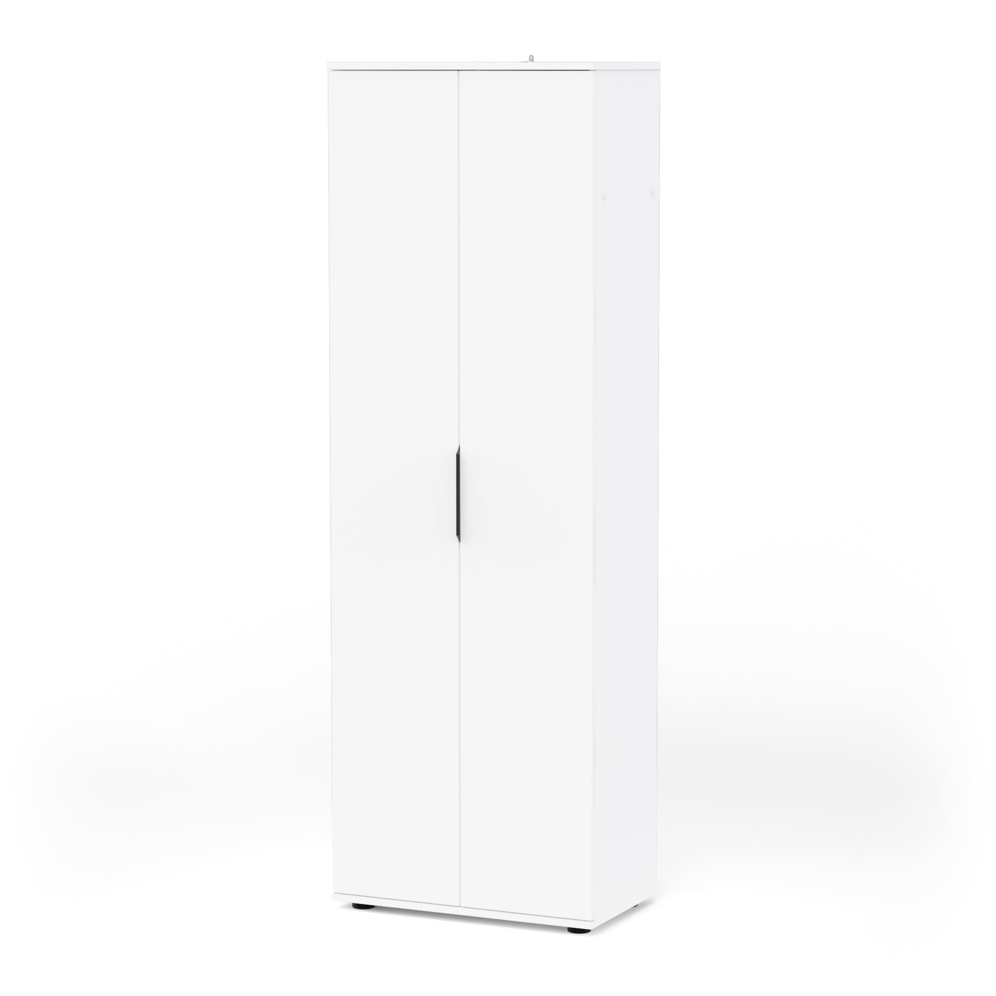 Universal Multi-Use Matt White Tall 2 Door Broom Utility Cupboard - FurniComp