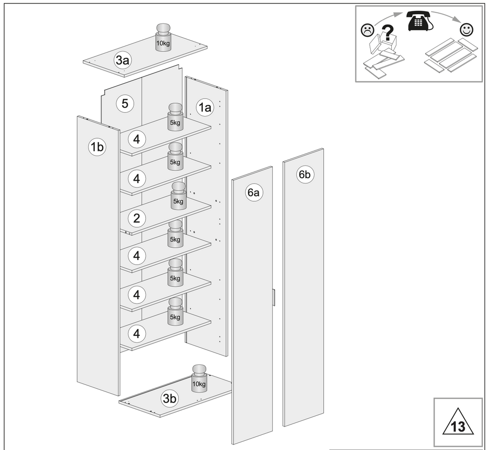 Universal Multi-Use White Gloss Tall 2 Door Storage Utility Cupboard Cabinet - FurniComp