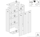 Universal Multi-Use White Gloss Tall 3 Door Storage Utility Cupboard Cabinet - FurniComp