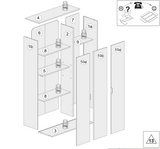 Universal Multi-Use White Gloss Tall 3 Door Storage Utility Cupboard Cabinet - FurniComp