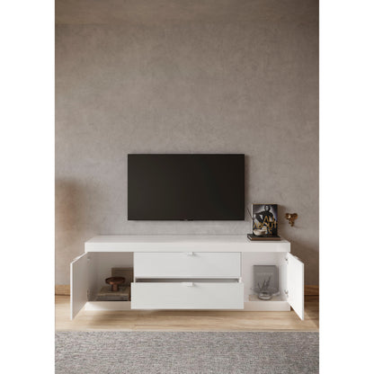 Valencia 2 Door 2 Drawer 180cm White Gloss TV Stand - FurniComp