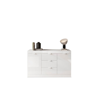 Valencia 2 Door 3 Drawer 135cm White Gloss Sideboard - FurniComp