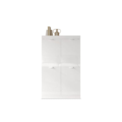 Valencia 4 Door 90cm White Gloss Tall Sideboard/Highboard - FurniComp