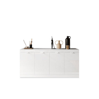 Valencia 4 Door 180cm White Gloss Sideboard - FurniComp