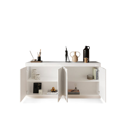 Valencia 4 Door 180cm White Gloss Sideboard - FurniComp