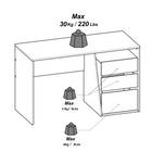 Valerie White and Oak Office Study Desk with Storage Drawers - FurniComp