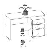 Valerie White and Oak Office Study Desk with Storage Drawers - FurniComp