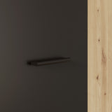 Variant Multipurpose Artisan Oak & Black Tall 2 Door Broom Utility Cupboard - FurniComp
