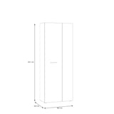 Variant Multipurpose Artisan Oak & White Tall 2 Door Broom Utility Cupboard - FurniComp