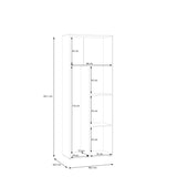 Variant Multipurpose Artisan Oak & White Tall 2 Door Broom Utility Cupboard - FurniComp