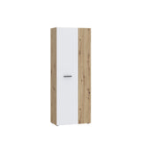 Variant Multipurpose Artisan Oak & White Tall 2 Door Utility Shoe Storage Cupboard - FurniComp