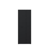 Variant Multipurpose Black Tall 2 Door Broom Utility Cupboard - FurniComp