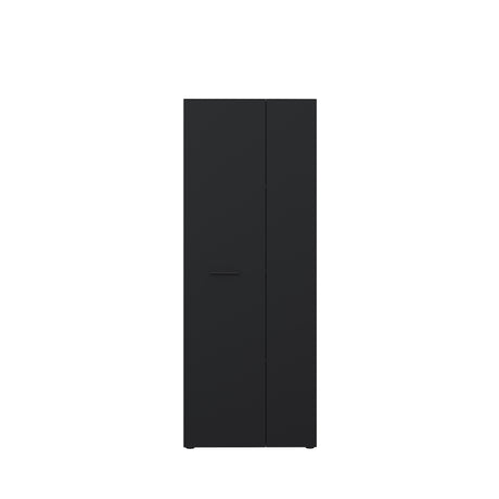Variant Multipurpose Black Tall 2 Door Broom Utility Cupboard - FurniComp