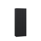 Variant Multipurpose Black Tall 2 Door Broom Utility Cupboard - FurniComp