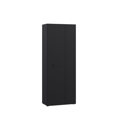Variant Multipurpose Black Tall 2 Door Broom Utility Cupboard - FurniComp