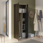 Variant Multipurpose Black Tall 2 Door Broom Utility Cupboard - FurniComp