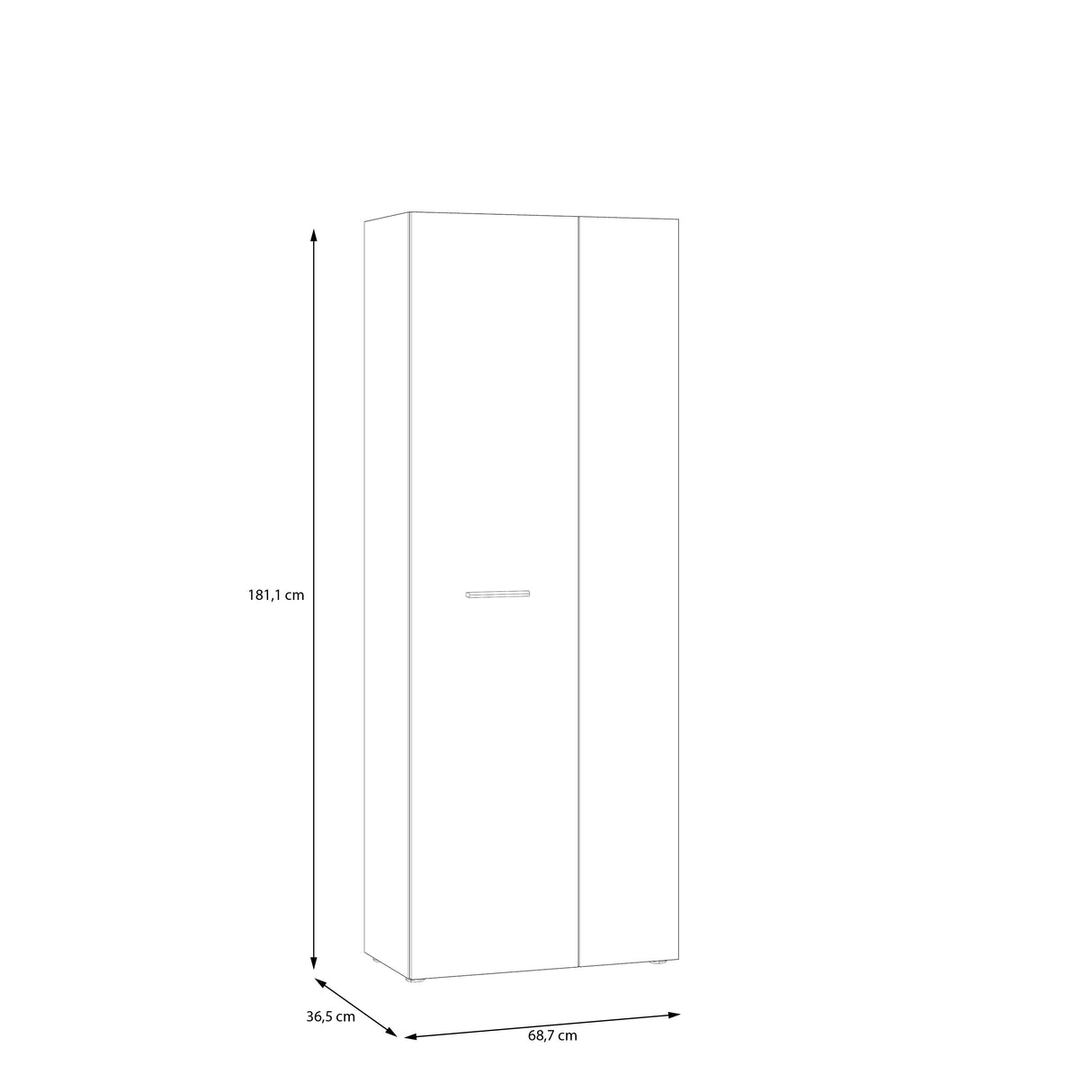Variant Multipurpose Black Tall 2 Door Utility Shoe Storage Cupboard - FurniComp