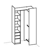 Veera 3 Drawer Extendable Open Corner Wardrobe with Shelves and Rail - Matt White & Oak - FurniComp