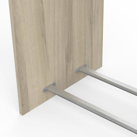 Veera 3 Drawer Extendable Open Corner Wardrobe with Shelves and Rail - Matt White & Oak - FurniComp