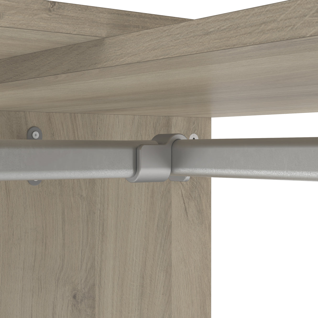 Veera 3 Drawer Extendable Open Corner Wardrobe with Shelves and Rail - Matt White & Oak - FurniComp