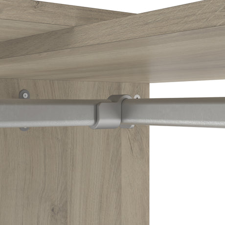 Veera 3 Drawer Extendable Open Corner Wardrobe with Shelves and Rail - Matt White & Oak - FurniComp