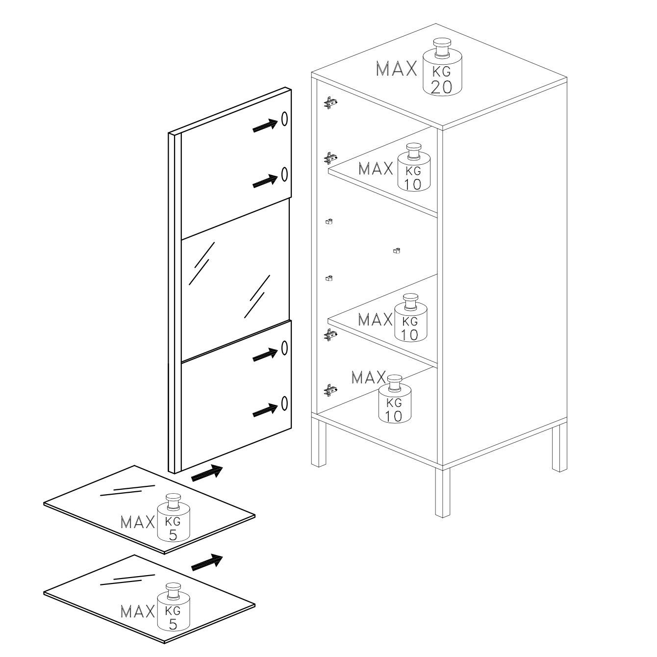 Venice 1 Door Grey and Mercure Oak Glass Display Cabinet - FurniComp