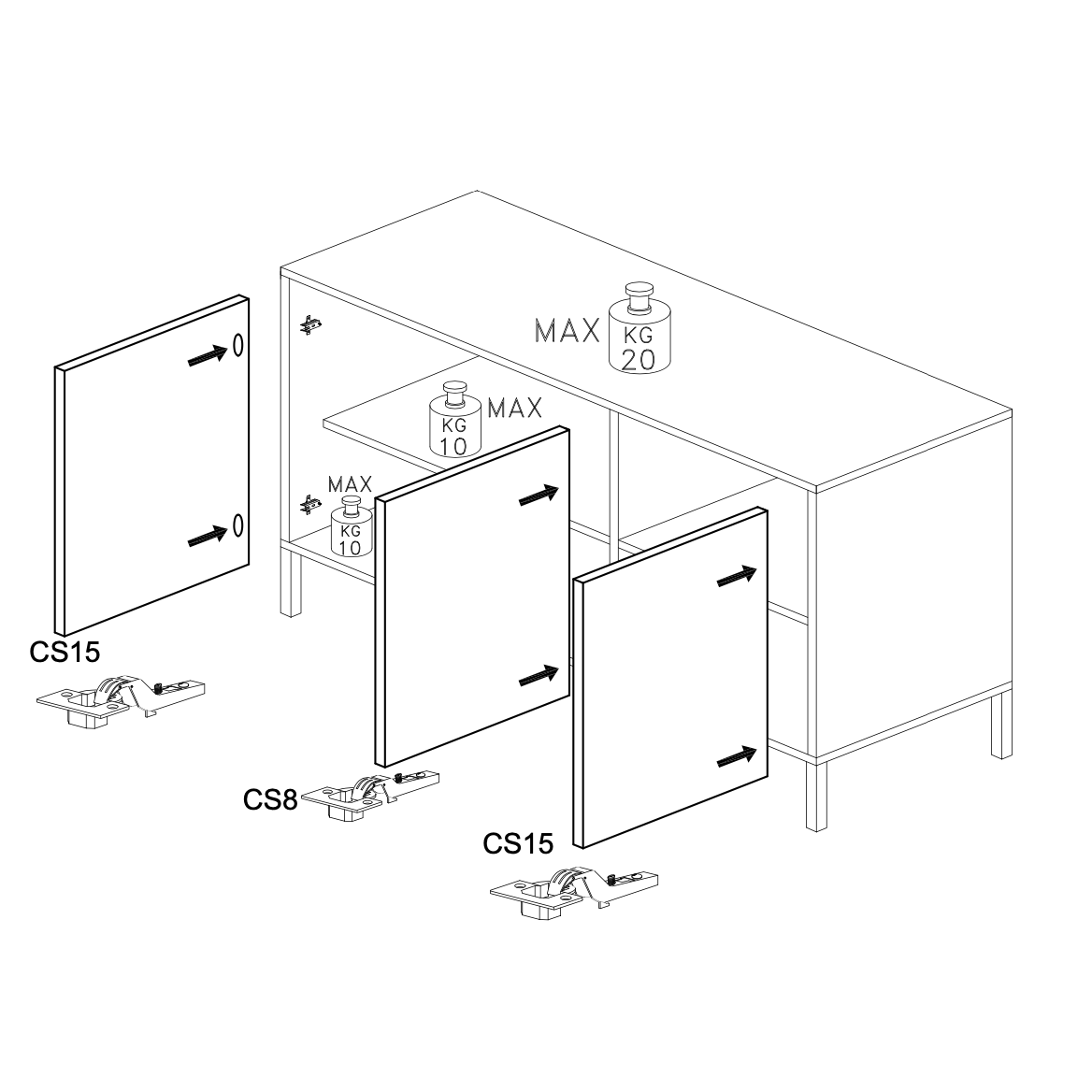 Venice 3 Door Grey and Mercure Oak Sideboard - FurniComp