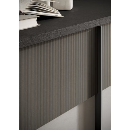 Venice 3 Door Lead and Slate Grey Sideboard - FurniComp