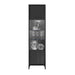 Verona 1 Door Black Oak Tall Glass Display Cabinet - FurniComp
