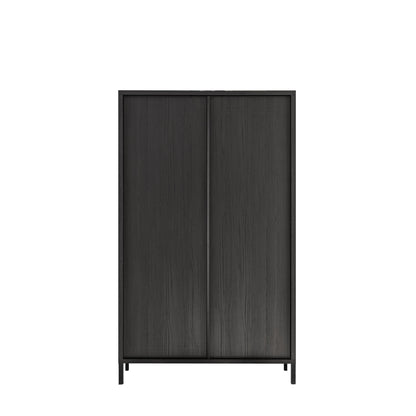 Verona 2 Door Black Oak Tall Sideboard/Highboard - FurniComp