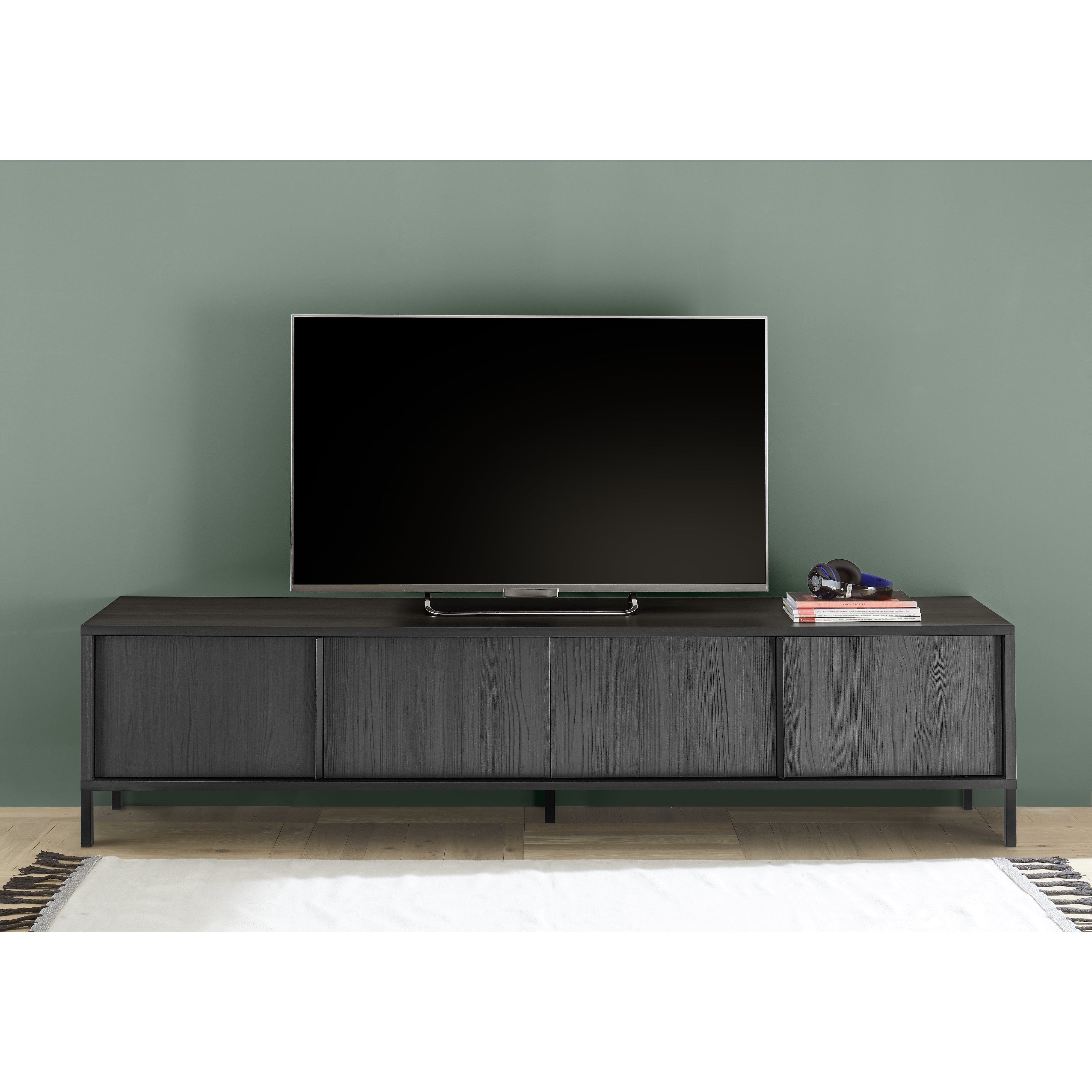 Verona 4 Door 206cm Black Oak Large TV Stand - FurniComp