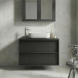 Verona Black Oak 2 Drawer 920mm Wall Hung Vanity Unit with Basin - FurniComp