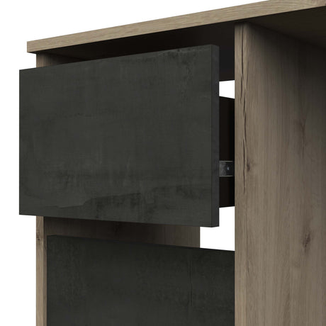 Victor 3 Drawer Black and Royal Oak Office Desk - FurniComp