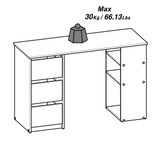 Victor 3 Drawer Black and Royal Oak Office Desk - FurniComp