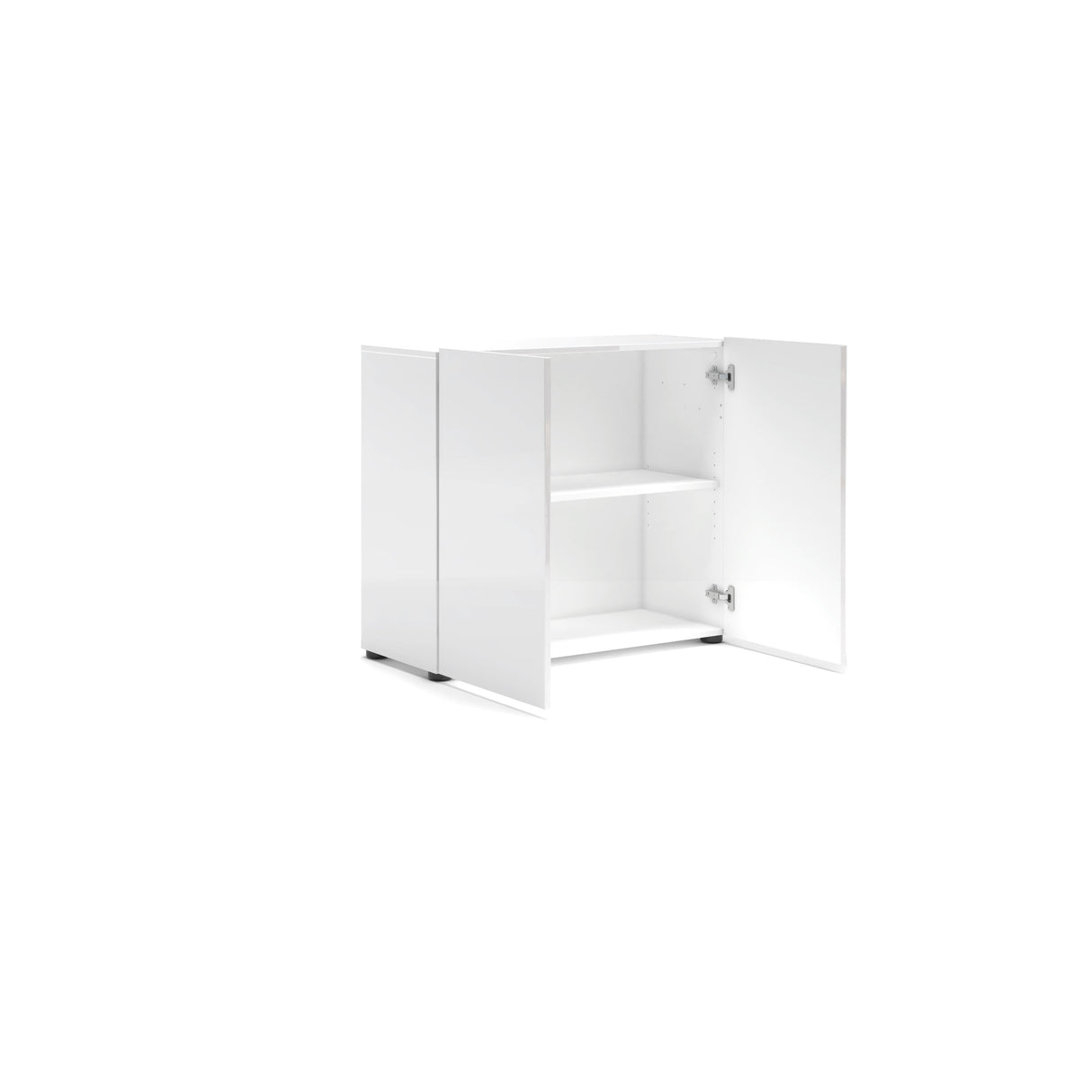 Vida 2 Door 90cm Small Compact White Gloss Sideboard - FurniComp