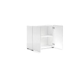 Vida 2 Door 90cm Small Compact White Gloss Sideboard - FurniComp