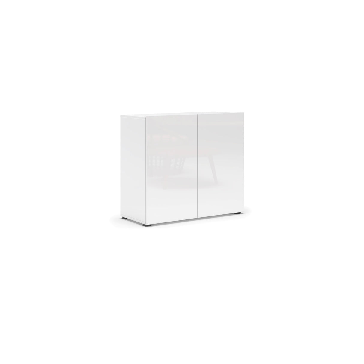Vida 2 Door 90cm Small Compact White Gloss Sideboard - FurniComp