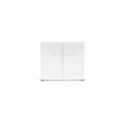 Vida 2 Door 90cm Small Compact White Gloss Sideboard - FurniComp