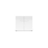 Vida 2 Door 90cm Small Compact White Gloss Sideboard - FurniComp