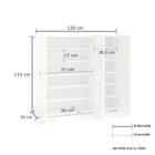 Vida 3 Door 120cm Anthracite Gloss 30 Pair Large Shoe Cabinet - FurniComp