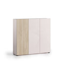 Vida 3 Door 120cm Cashmere & Oak 30 Pair Large Shoe Cabinet - FurniComp