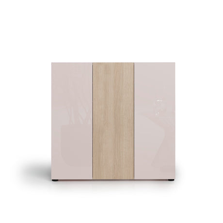 Vida 3 Door 120cm Cashmere & Oak 30 Pair Large Shoe Cabinet - FurniComp