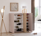 Vida 3 Door 120cm Cashmere & Oak 30 Pair Large Shoe Cabinet - FurniComp