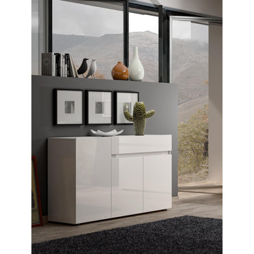 Vida 3 Door 1 Drawer 135cm White Gloss Sideboard - FurniComp