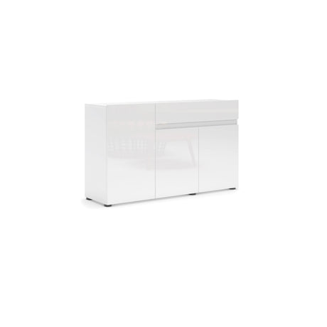 Vida 3 Door 1 Drawer 135cm White Gloss Sideboard - FurniComp