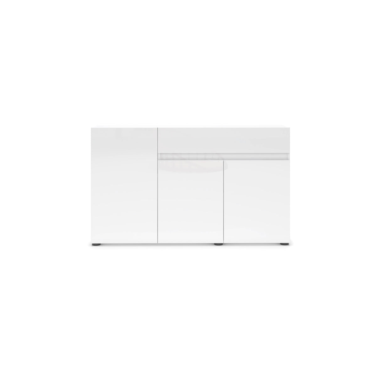 Vida 3 Door 1 Drawer 135cm White Gloss Sideboard - FurniComp