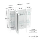 Vida 3 Door 60cm White Gloss Mirrored Wall Mounted Bathroom Cabinet - FurniComp