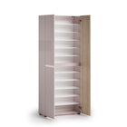 Vida 3 Door 80cm Cashmere & Oak Tall Shoe Cabinet/Storage Cupboard - FurniComp